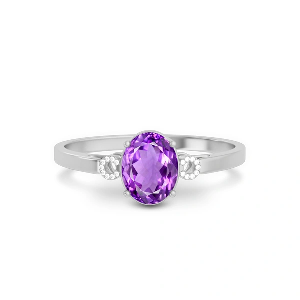 Amethyst Platinum Ring