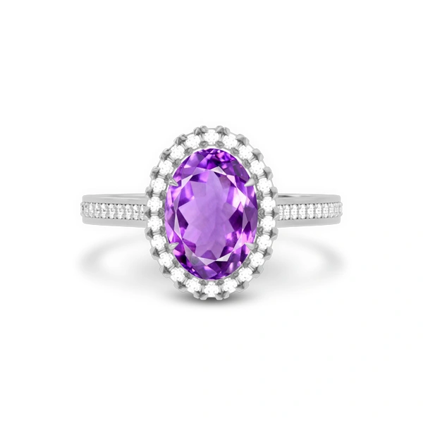 Amethyst Platinum Ring