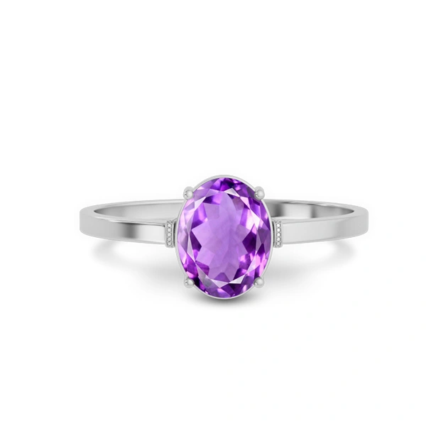 Amethyst Platinum Ring
