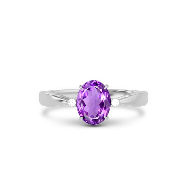 Amethyst Platinum Ring