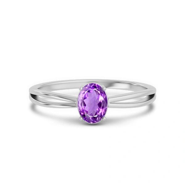 Amethyst Platinum Ring
