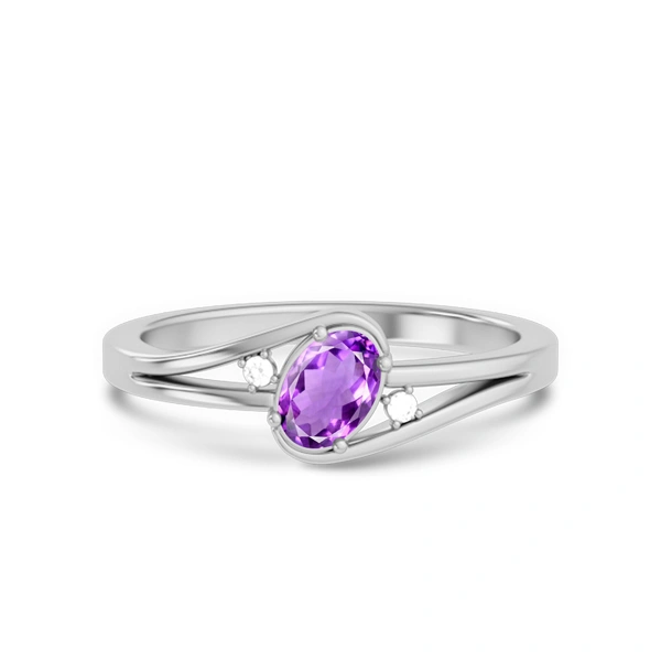 Amethyst Platinum Ring