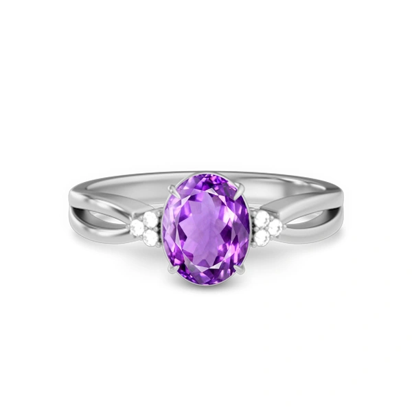 Amethyst Platinum Ring