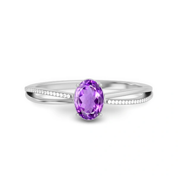 Amethyst Platinum Ring