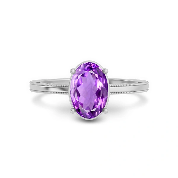 Amethyst Platinum Ring