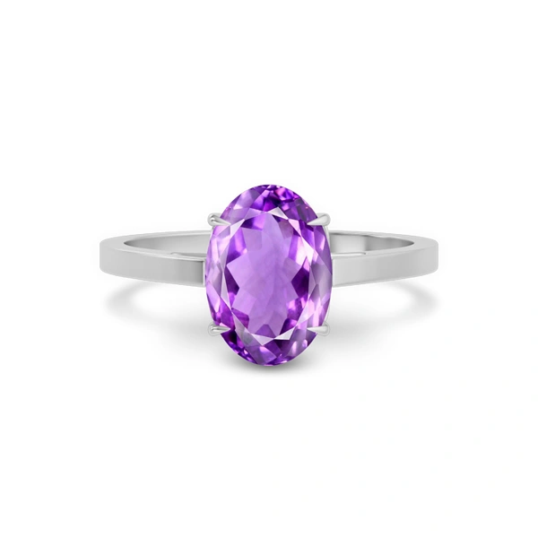 Amethyst Platinum Ring