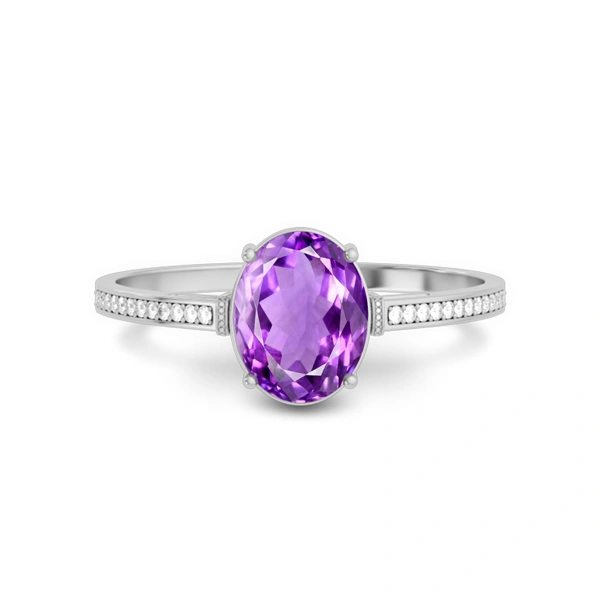 Amethyst Platinum Ring