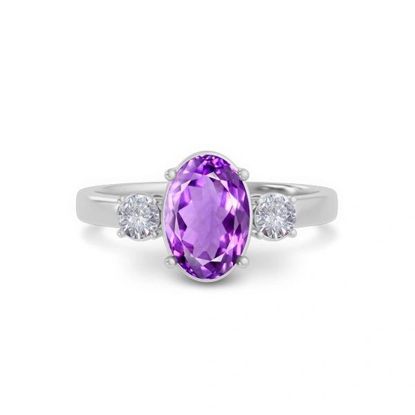 Amethyst Platinum Ring