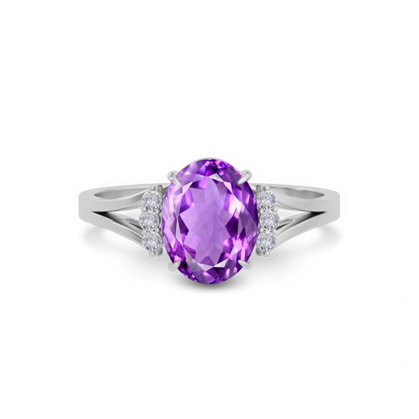 Amethyst Platinum Ring