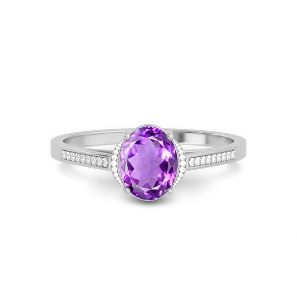 Amethyst Platinum Ring
