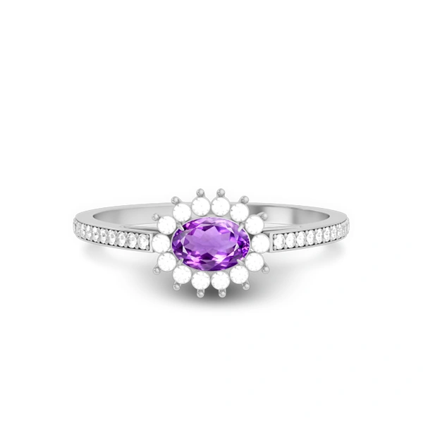Amethyst Platinum Ring
