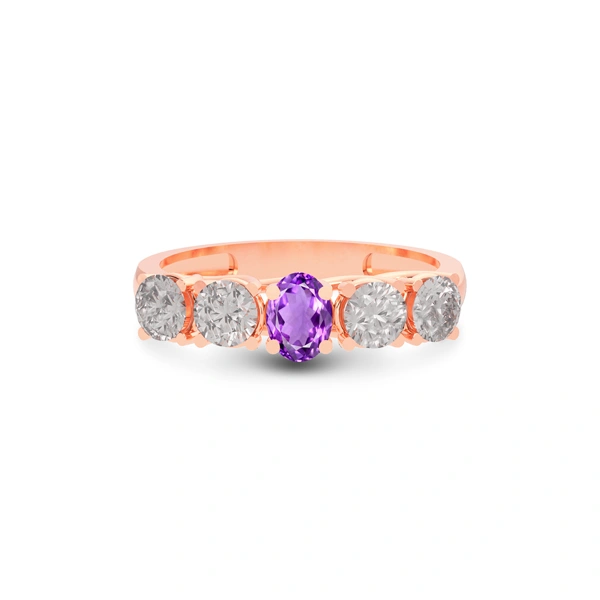 Amethyst Rose Gold Ring