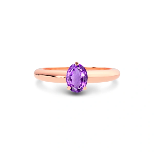 Amethyst Rose Gold Ring