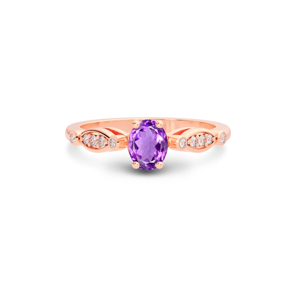 Amethyst Rose Gold Ring