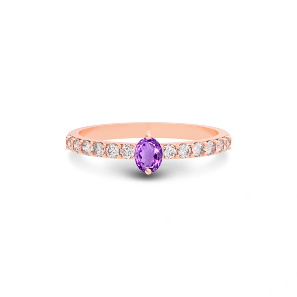 Amethyst Rose Gold Ring