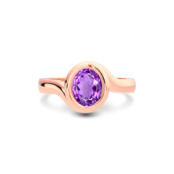 Amethyst Rose Gold Ring