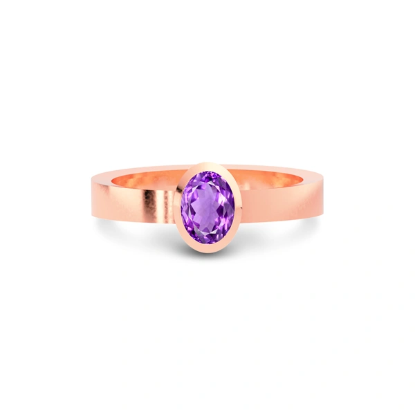 Amethyst Rose Gold Ring