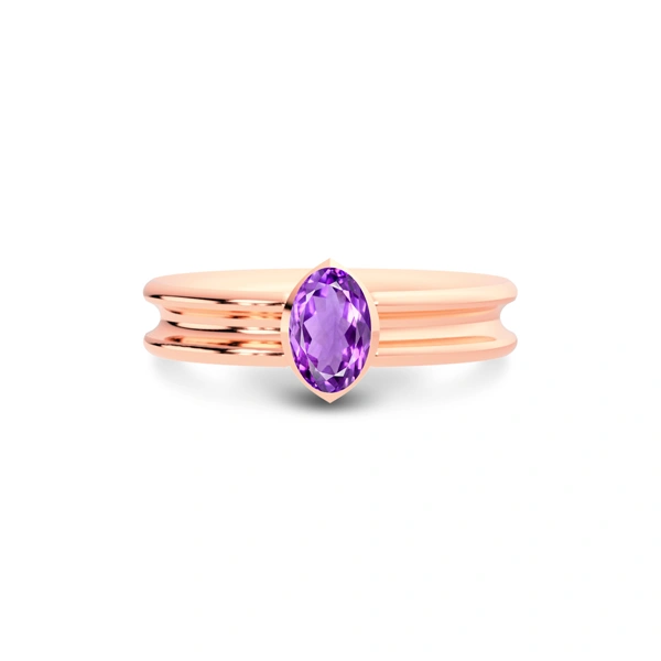 Amethyst Rose Gold Ring