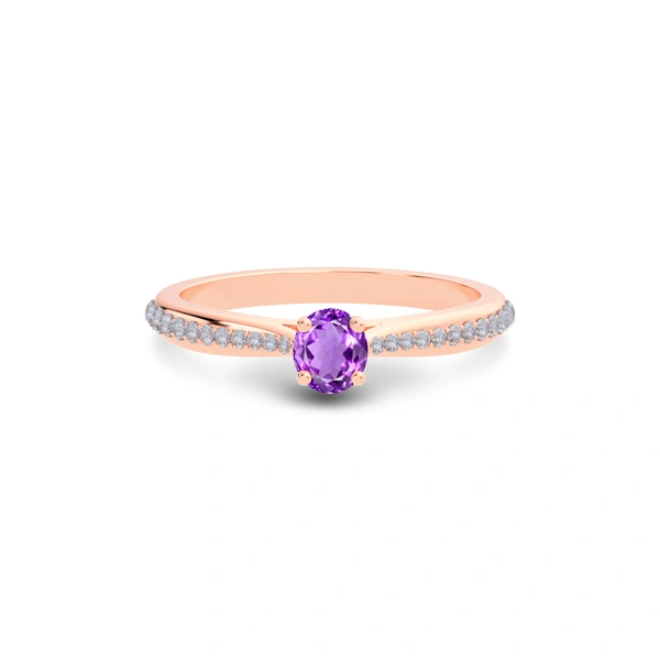 Amethyst Rose Gold Ring