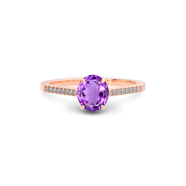 Amethyst Rose Gold Ring