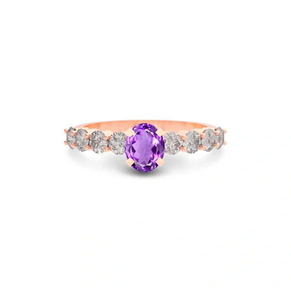Amethyst Rose Gold Ring