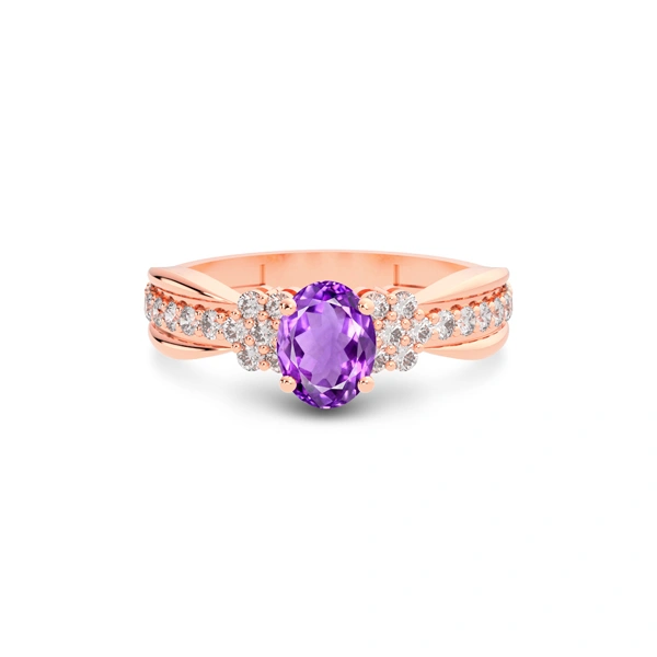Amethyst Rose Gold Ring