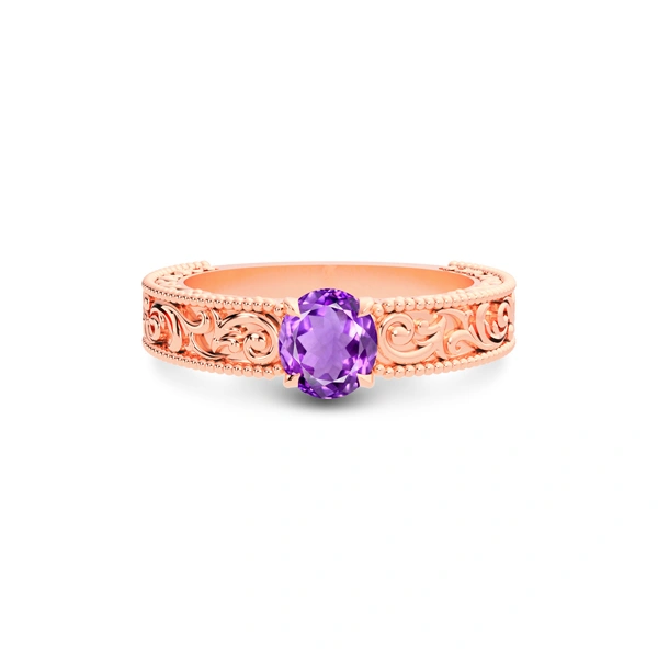 Amethyst Rose Gold Ring