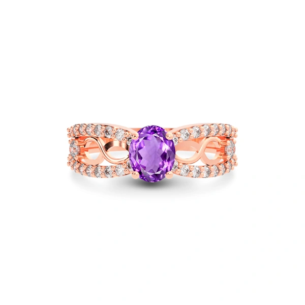 Amethyst Rose Gold Ring