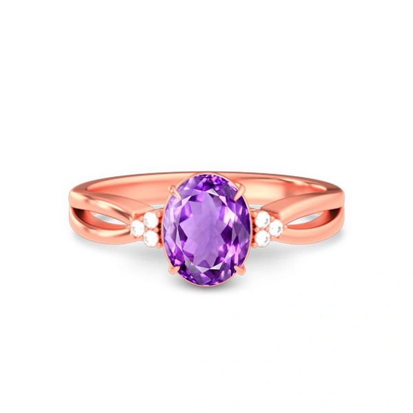 Amethyst Rose Gold Ring