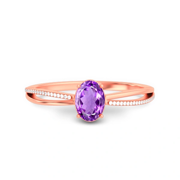 Amethyst Rose Gold Ring