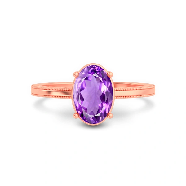 Amethyst Rose Gold Ring