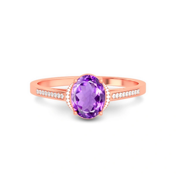 Amethyst Rose Gold Ring