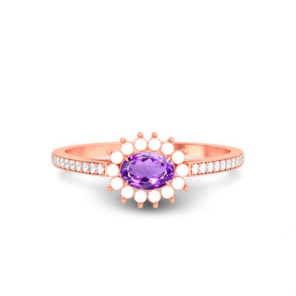 Amethyst Rose Gold Ring
