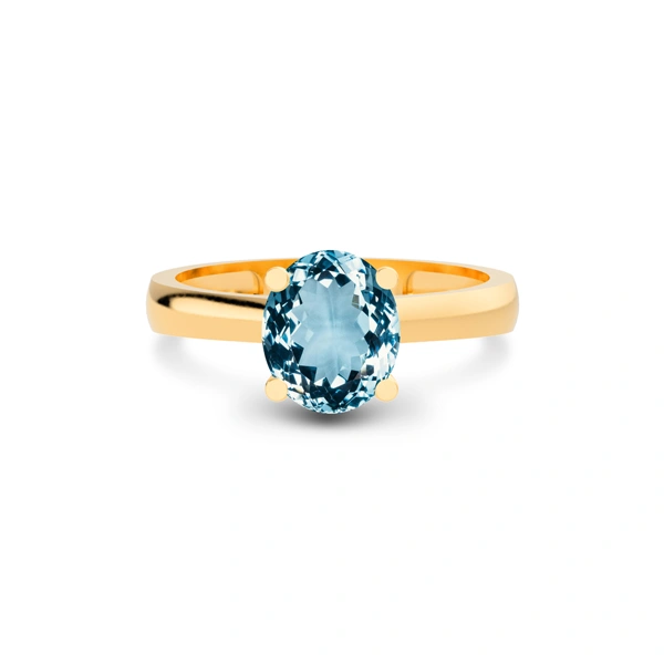 Aquamarine Panchdhatu Ring