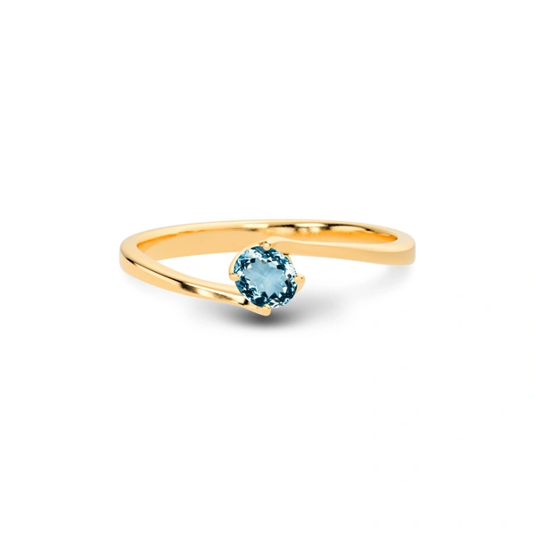 Aquamarine Panchdhatu Ring