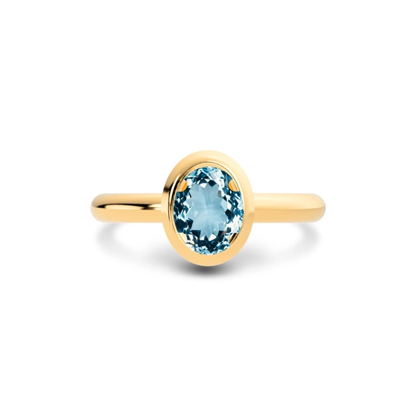 Aquamarine Panchdhatu Ring