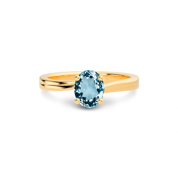Aquamarine Panchdhatu Ring
