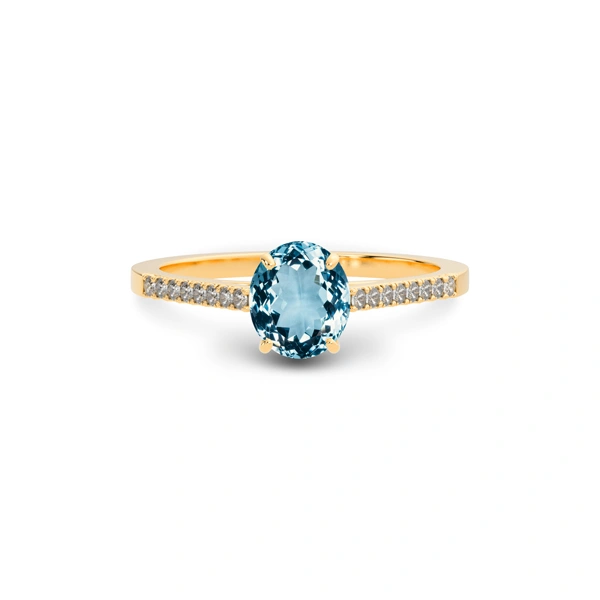 Aquamarine Panchdhatu Ring