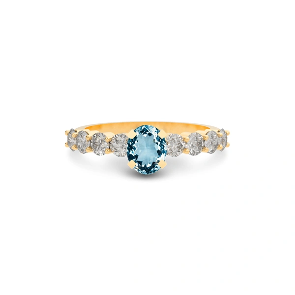 Aquamarine Panchdhatu Ring