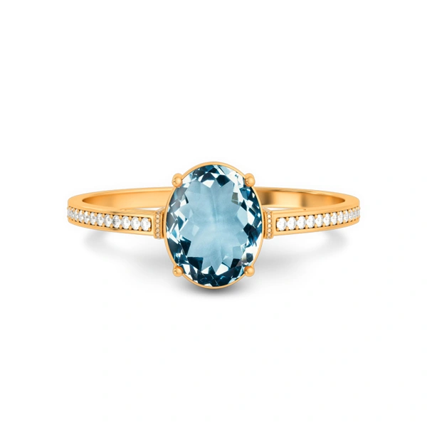 Aquamarine Panchdhatu Ring