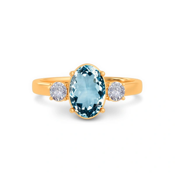 Aquamarine Panchdhatu Ring