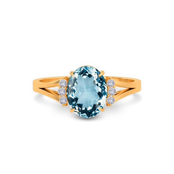 Aquamarine Panchdhatu Ring