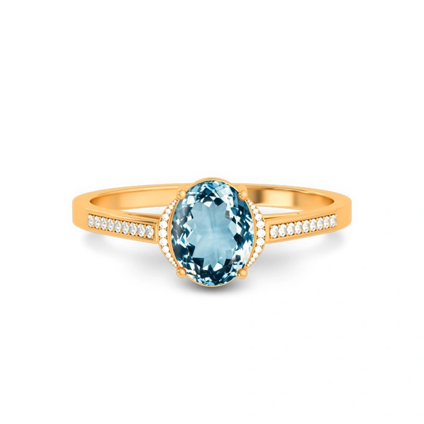 Aquamarine Panchdhatu Ring