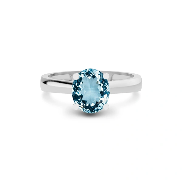 Aquamarine Platinum Ring