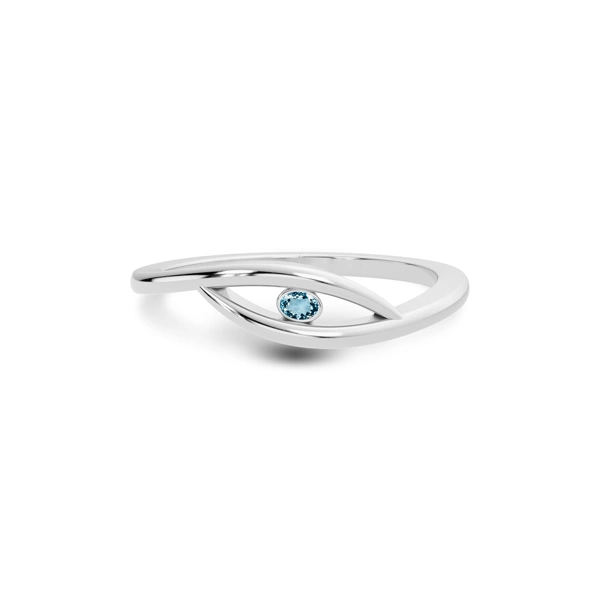 Aquamarine Platinum Ring