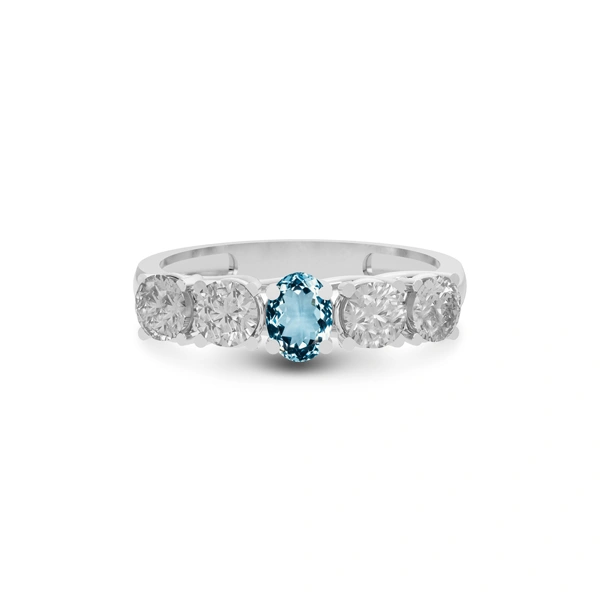 Aquamarine Platinum Ring
