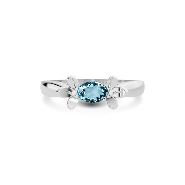 Aquamarine Platinum Ring