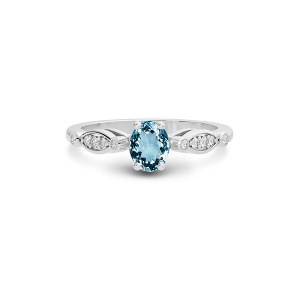 Aquamarine Platinum Ring