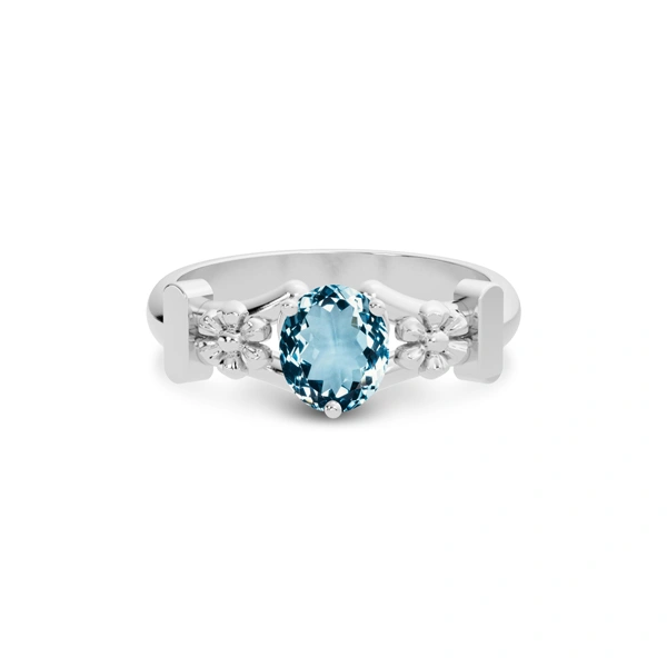 Aquamarine Platinum Ring