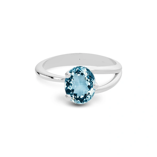 Aquamarine Platinum Ring